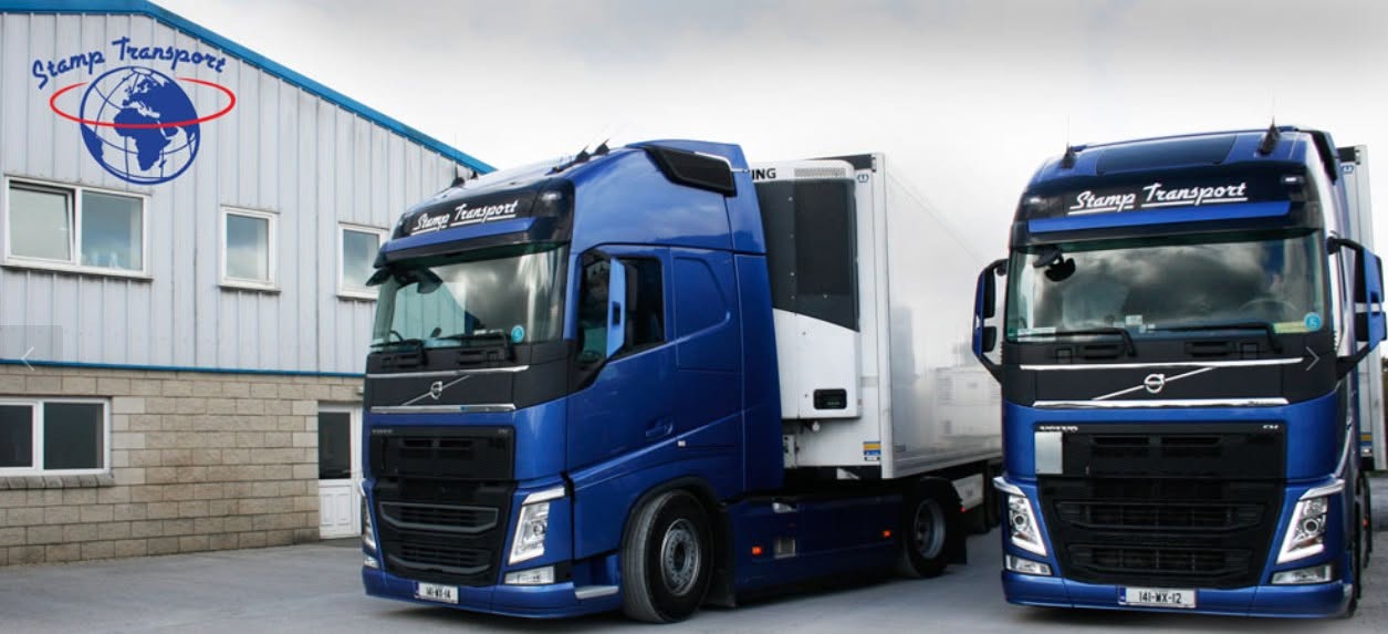 Stamp Transport Volvo trucks outside the depot